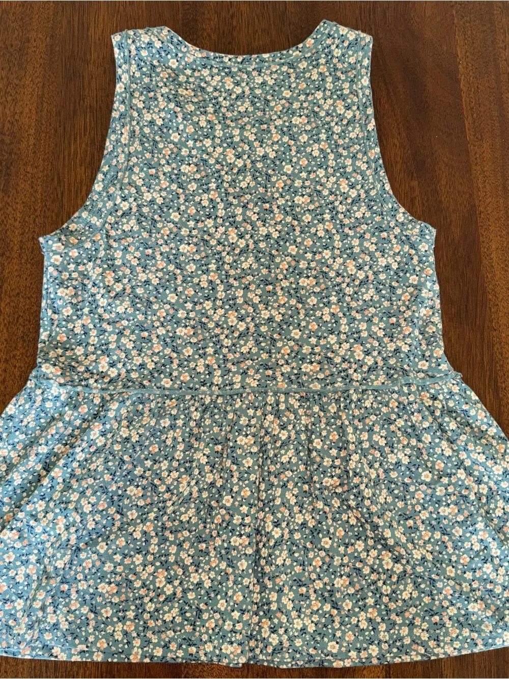 American Eagle Baby Doll Peplum Green Floral Tank Top Size XS - Picture 4 of 4